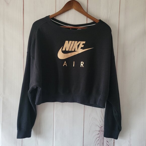 Nike Cropped Sweatshirt, L, Back Zip, Rush Gold Women’s Athletic Activewear, EUC - Picture 1 of 6